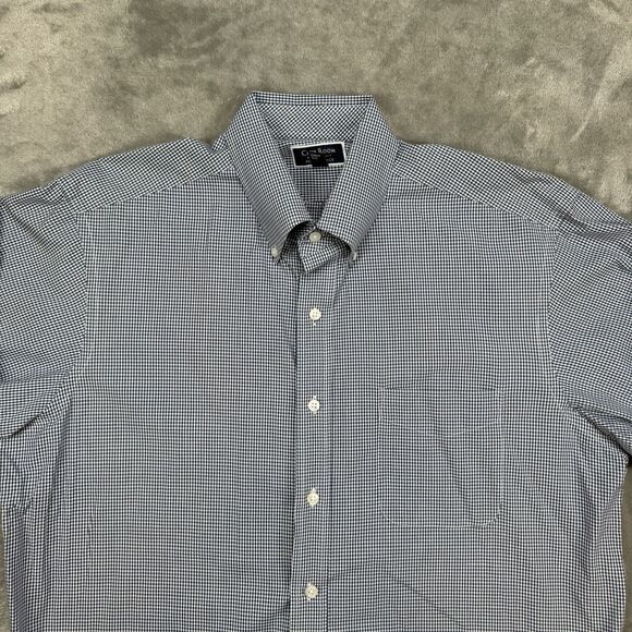 Club Room Button Down Shirt Men’s 16.5 34-35 Blue Regular Fit Performance Office - Picture 2 of 8